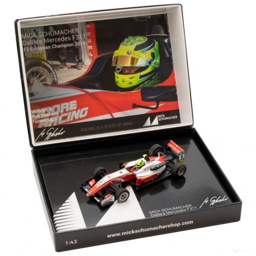 Mick Schumacher Model Car, Dallara Mercedes F317 F3 European Champion 2018, 1:43 scale, White, 2018