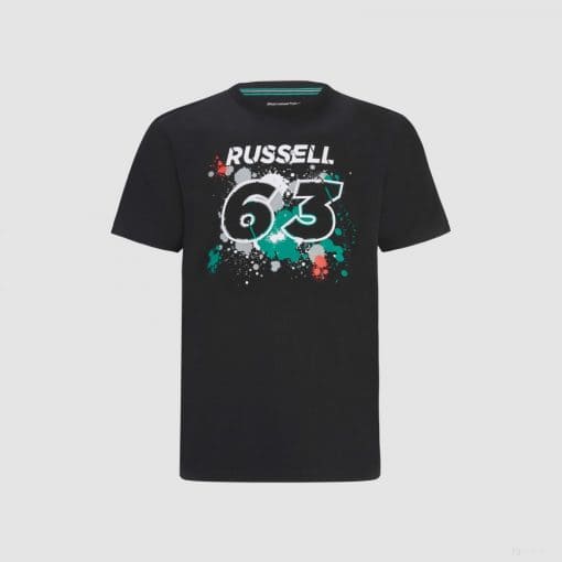 Mercedes George Russell T-Shirt, GEORGE #63, Black, 2022