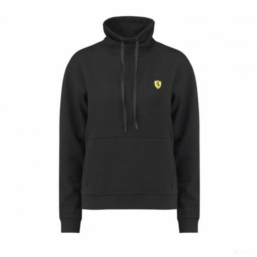 Ferrari Womens Sweater, Funnel Neck, Black, 2018