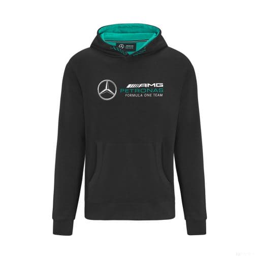 Mercedes Hooded Sweater, Team Logo, Black, 2022