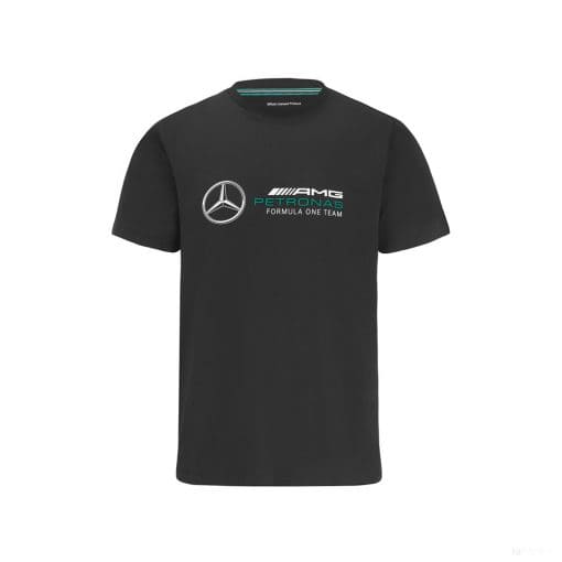 Mercedes Kids T-Shirt, Large Logo, Black, 2022