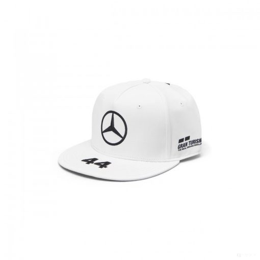 Mercedes Hamilton Flatbrim Cap, Adult, White, 2019