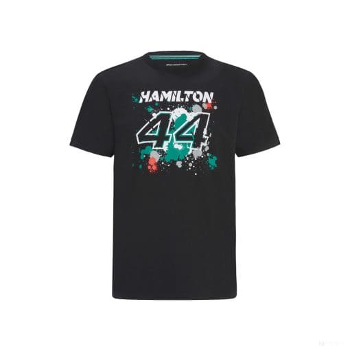 Mercedes Lewis Hamilton T-Shirt, LEWIS #44, Black, 2022