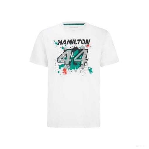 Mercedes Lewis Hamilton T-Shirt, LEWIS #44, White, 2022