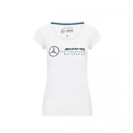 Mercedes Womens T-shirt, Logo, White, 2020