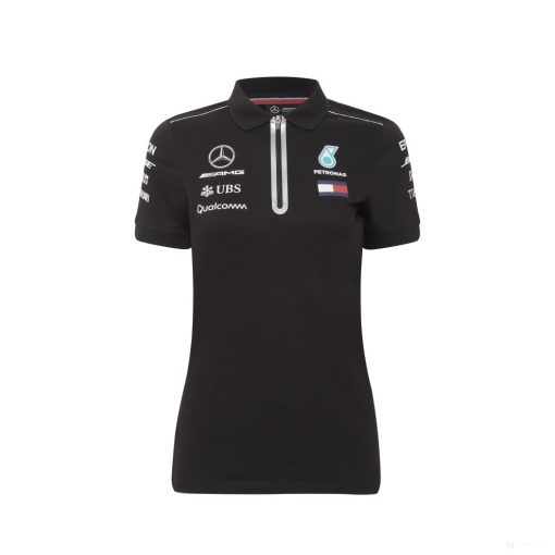 Mercedes Womens Polo, Team, Black, 2018