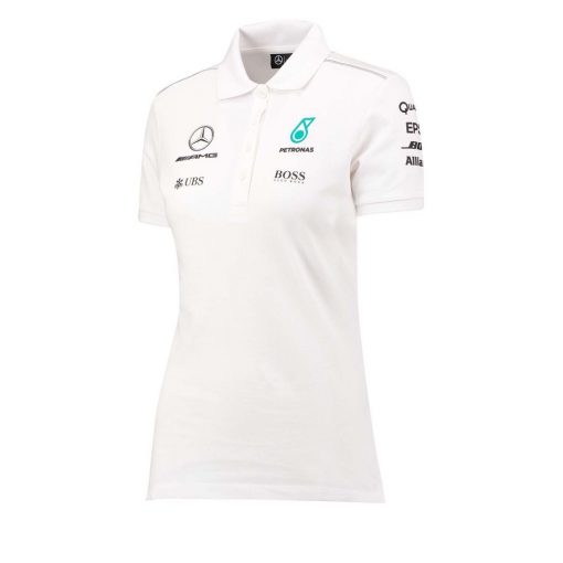 Mercedes Womens Polo, Team, White, 2017