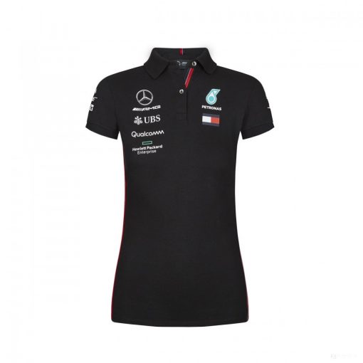 Mercedes Womens Polo, Team, Black, 2019