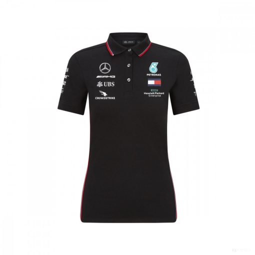 Mercedes Womens Polo, Team, Black, 2020