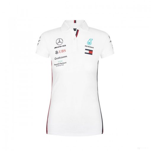 Mercedes Womens Polo, Team, White, 2019