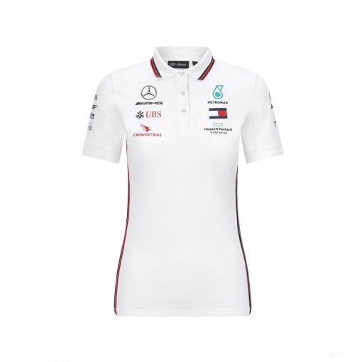 Mercedes Womens Polo, Team, White, 2020