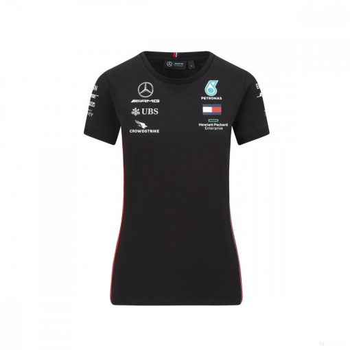 Mercedes Womens T-shirt, Team, Black, 2020