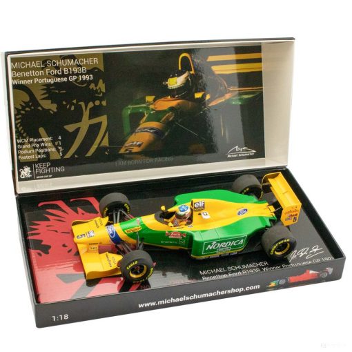 Michael Schumacher Model car, Benetton Ford B193B Portugal GP, 1:18 scale, Yellow, 2020