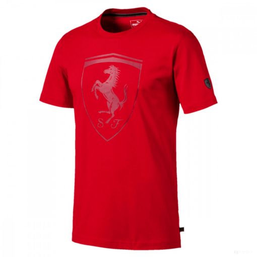 Ferrari T-shirt, Puma Big Shield Round Neck, Red, 2020