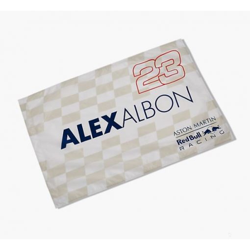 Red Bull Flag, Alexander Albon Flag, 90x60 cm, White, 2020